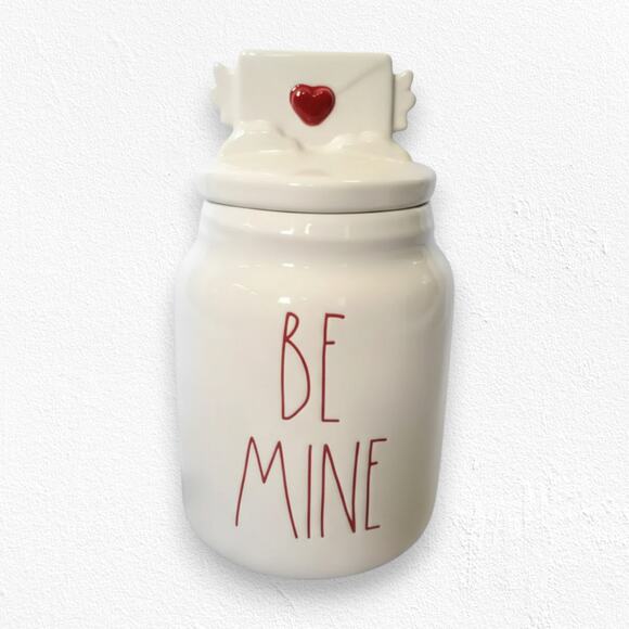 Rae Dunn Other - Rae Dunn Be Mine Red White Hearts Lidded Ceramic Canister Container Cookie Jar